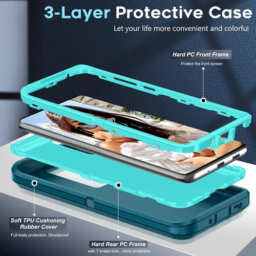 Miniatura 2 de LeYi Funda compatible con Samsung Galaxy S20 Ultra: funda resistente 3 en 1 para Samsung S20 Ultra, funda de grado militar a prueba de golpes
