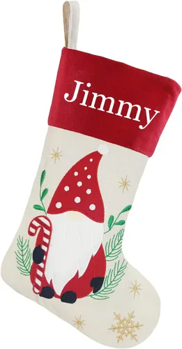 Miniatura 41 de Juego de 3, medias de Navidad personalizadas de 18 pulgadas con tecnología de bordado, diseños de Papá Noel, muñeco de nieve y renos para decoración