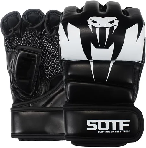 Miniatura 11 de SOTF Guantes de boxeo para adultos, guantes de entrenamiento de artes marciales mixtas, guantes de boxeo de lucha y dedos abiertos para mujeres