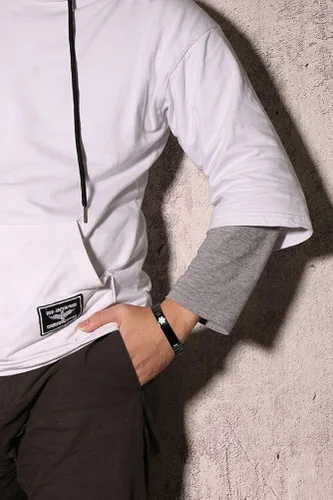 Miniatura 5 de VNOX Pulsera elástica de acero inoxidable chapada en negroplataoro para mujer y niña