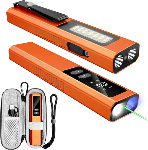 Linterna plana 5 en 1 PRO EDC, recargable de 800 lm de luz blanca LED, LT010 luces de bolsillo portátiles con imán para emergencia al aire libre y