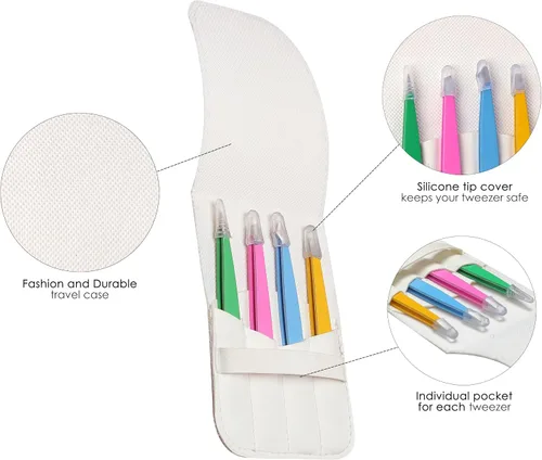 Miniatura 2 de Juego de pinzas para cejas, pinzas multicolor profesionales para mujeres y hombres, juego de pinzas de alta precisión para vello facial, arreglo