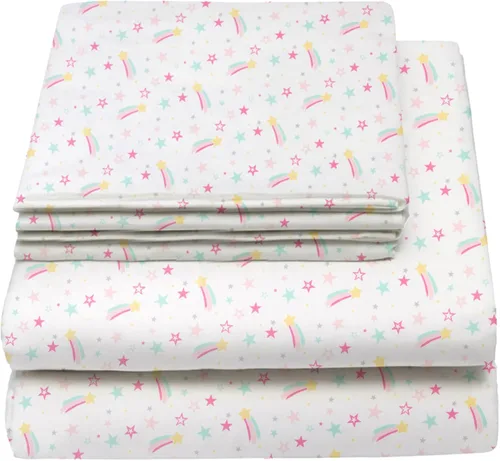 Miniatura 21 de Juego de sábanas tamaño individual para niños y niñas, sábanas para niños, linda sábana de cama, incluye sábana plana, ajustable y funda de Azul