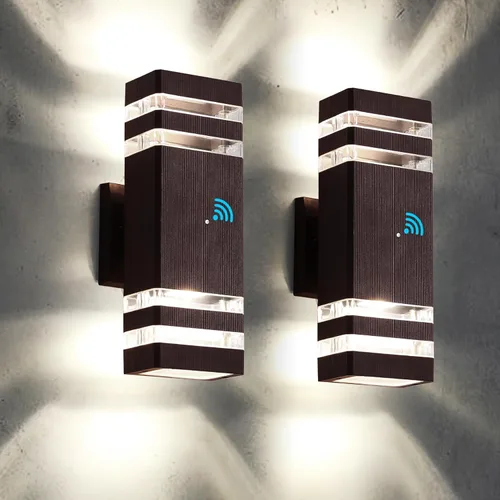 Miniatura 11 de tewei Luces LED de montaje en pared para exteriores del anochecer al amanecer, 1 paquete de 14 W, IP65, 3000 K, 1100 lúmenes, blanco cálido