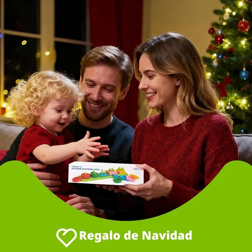 Miniatura 9 de hahaland Juguetes sensoriales Montessori para clasificar y apilar de silicona para niños de 1 a 3 años, bloques suaves texturizados para clasificar
