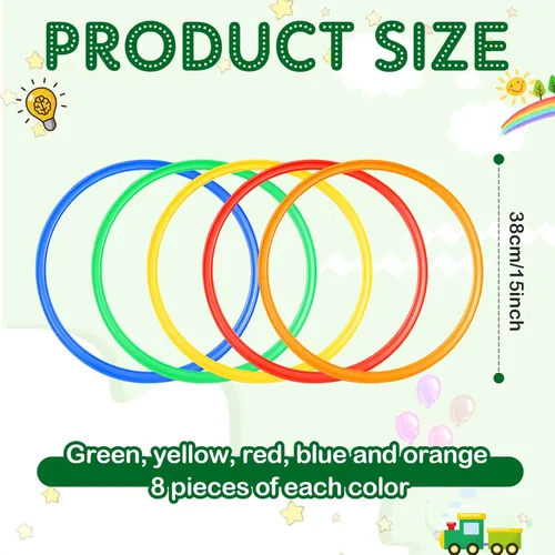 Miniatura 2 de Deekin Agility Rings Speed and Agility Training Rings Exercise Speed Circle Jumping Hoops for Training Toss Equipment Multi colorido