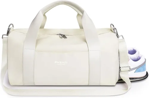 Bolsa de gimnasio para mujeres y hombres con compartimento para zapatos y bolsillo para artículos húmedos, bolsa de lona para viajes, deportes,