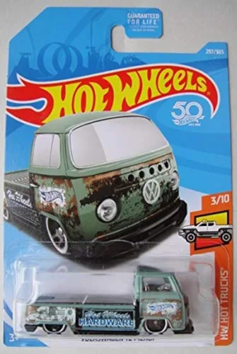 Hot Wheels HOT Trucks 3/10, tarjeta azul para camioneta Volkswagen T2 297/365 50 aniversario