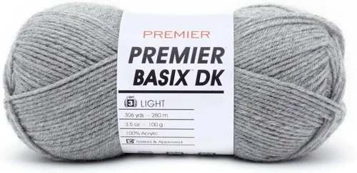 Miniatura 11 de Premier Yarns Basix Hilo DK, hecho de acrílico, hilo ideal para ganchillo y tejido, lavable a máquina, rosa camafeo, 3.5 onzas, 306 yardas Rosa Cameo