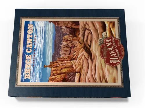 Miniatura 4 de MyPuzzle Bryce Canyon National Park - Pilares de piedra, póster de viaje vintage, rompecabezas premium de 100 piezas para adultos