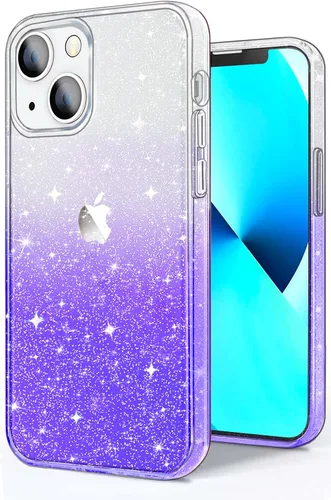 Miniatura 12 de JJGoo Compatible con iPhone 13 Funda, Purpurina Suave TPU A Prueba de Golpes Protectora Parachoques Cubierta, Brillante Bling Brilloso Lindo Delgado
