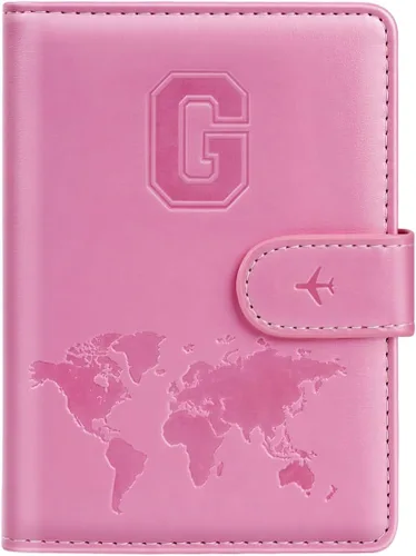 Miniatura 57 de Funda para Pasaporte Personalizada con Letra de la A a la Z, Billetera de Viaje con Bloqueo RFID, Funda para Pasaporte, Estuche para Pasaporte