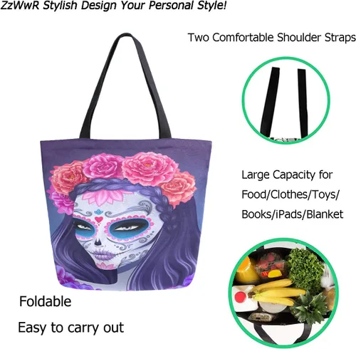 Miniatura 2 de Elegante bolsa de hombro extragrande con estampado para viajes a la playa, fin de semana, gimnasio, compras de comestibles..