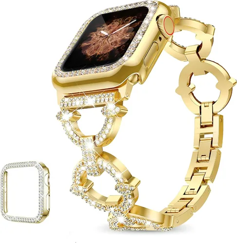 Miniatura 8 de Compatible con Apple Watch Band de 1.99, 1.77, 1.73, 1.65, 1.61, 1.57 y 1.49 pulgadas, pulsera elegante de metal brillante para mujer para iWatch