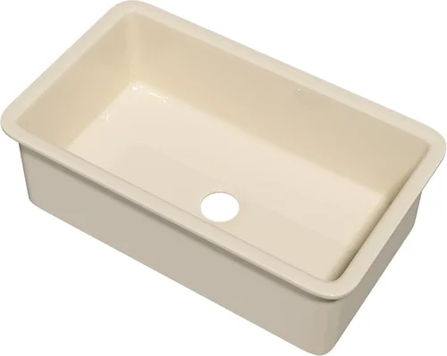 Miniatura 13 de Fregadero de cocina de arcilla refractaria de 24 x 18.5 pulgadas, color blanco Para cocina o lavandería, cuenco individual de arcilla refractaria