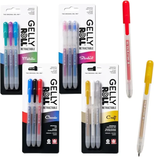Miniatura 8 de SAKURA Gelly Roll - Bolígrafos de gel retráctiles de colores, juego de colores opacos, bolígrafo de tinta de punta media para diario, arte o dibujo