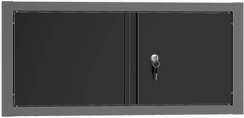 Miniatura 4 de JZD Armario de pared de metal con dos puertas con cerradura, baúl de pared de acero para cocina, almacén, hogar, oficina, garaje