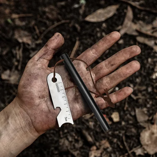 Miniatura 6 de BCHARYA Fire Starter Survival Tool, Ferro Rod Kit with Leather Neck Lanyard and Multi-Tool Striker, Flint and Steel Survival Igniter with Tinder