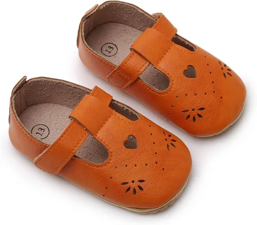 Miniatura 110 de RVROVIC Mocasines de princesa para bebé, zapatos brillantes de Mary Jane, zapatos de cuna de suela suave y ligera de primera calidad, zapatos