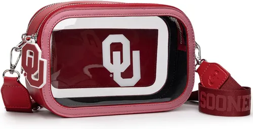 Montana West NCAA Bolsa transparente para eventos de estadio, bolsos para fanáticos de los deportes con correa de nailon ajustable, bolsillo para