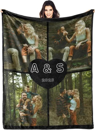 Miniatura 16 de Manta personalizada con fotos, manta personalizada con fotos para parejas, papá, mamá, niños, perros, amigos, cumpleaños, boda, Navidad, Año Nuevo