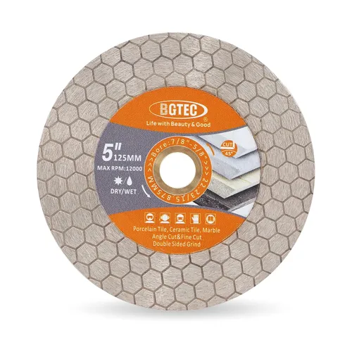 Miniatura 7 de BGTEC Hojas de sierra de diamante, rueda de corte de 4.5 pulgadas/4.528 in para baldosas de cerámica, azulejos de porcelana, mármol, piedra