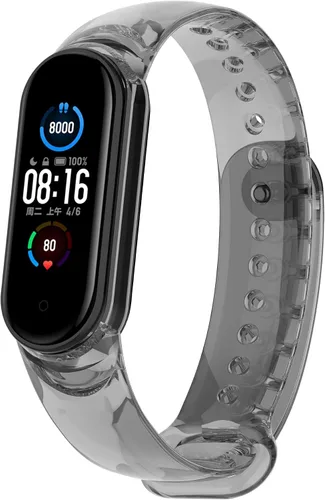 Senter Correa de repuesto de silicona suave para Xiaomi Mi Band 5 / Mi Band 6 Smart Watch Negro
