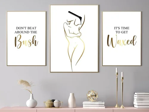 Miniatura 6 de NATVVA 3 piezas de impresiones artísticas de pared con texto en inglés "Invest In Your Body Get Sculpted", pósteres dorados para esculpir el cuerpo