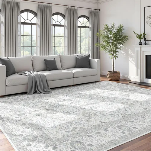 Miniatura 55 de Alfombras de área de 5 x 8 pies para dormitorio, alfombra lavable de 5 x 8, alfombra vintage grande, antideslizante, alfombra bohemia para sala