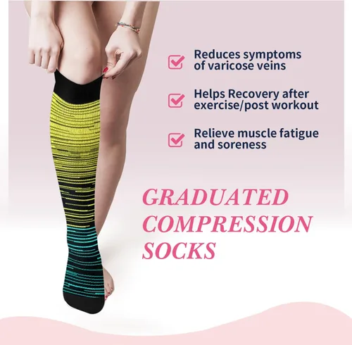Miniatura 42 de Sooverki - Calcetines de compresión de cobre para circulación, para mujeres y hombres, 6 pares, para correr, atletismo, medicina, enfermería, viajes