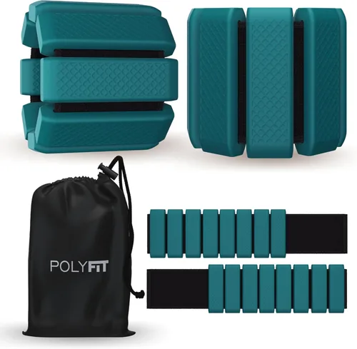 Miniatura 8 de Polyfit - Par de pesas para muñeca y tobillo - Pesas ajustables para tobillo para mujeres y hombres - Pulsera portátil para ejercicio, yoga, Gris