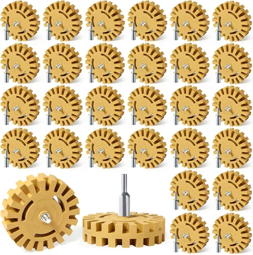 Miniatura 5 de CowboyBOB Removedor de Calcomanías Rueda Borradora Rueda Borradora de Goma para Taladro Remueve Rayas de Automóvil Cintas de Vinilo y Gráficos Kit