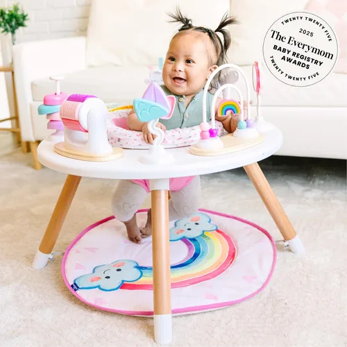 Miniatura 2 de Little Acorn, Centro de actividades para bebés 4 en 1 Diseño inspirado en Montessori 8 juguetes interactivos Tiempo boca abajo, Exersaucer