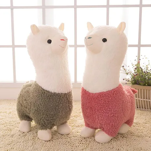 Miniatura 4 de YUKOUQIAN Animal de Peluche de Llama Lindo Juguete de Alpaca de Felpa de 9.8 Pulgadas para Niñas y Niños 2 Piezas (Alpaca)