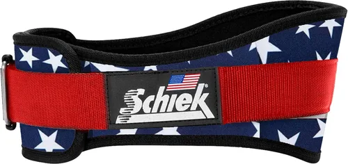 Schiek Sports 2006 Nylon 6 Pulgadas Cinturón de Levantamiento de Pesas - Cinturón de Apoyo para Elevación de Potencia Estrellas y rayas