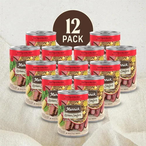 Miniatura 4 de Merrick - Kitchen Comforts - Comida húmeda para perros: salsa, trozos de carne de res, guisado de carne con arroz y arroz integral, con granos, (12)