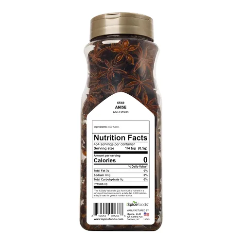 Miniatura 2 de iSpice Premium Anís estrellado multiusos Especias esenciales de cocina Anis Estrellado Estrella De Anis totalmente natural 8 oz (227 g)