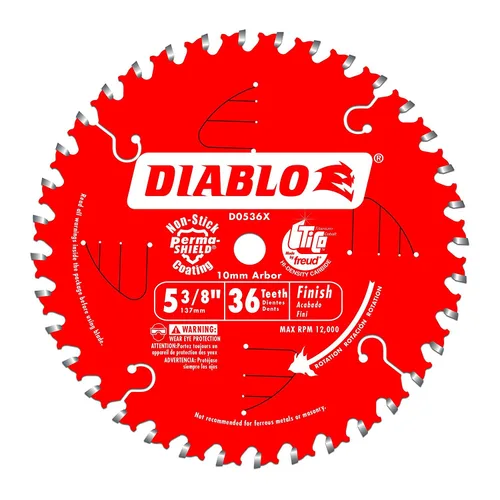 Miniatura 2 de Freud D0536X Diablo - Hoja de sierra inalámbrica con acabado ATB de 5-3/8 pulgadas y 36 dientes (paquete de 2)