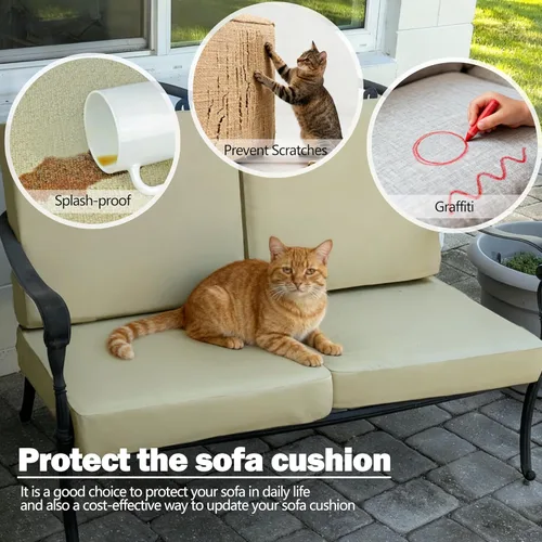 Miniatura 7 de Sqodok - Fundas para cojines de patio de 18 x 18, fundas impermeables para cojines de exterior de repuesto, 2 unidades, fundas para asientos
