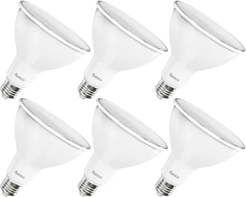 Sunco Paquete de 6 Bombillas de Inundación LED PAR38 para Exteriores, Bombillas de Foco Exterior, Resistentes a la Intemperie, 1050 LM, 13W 5000K