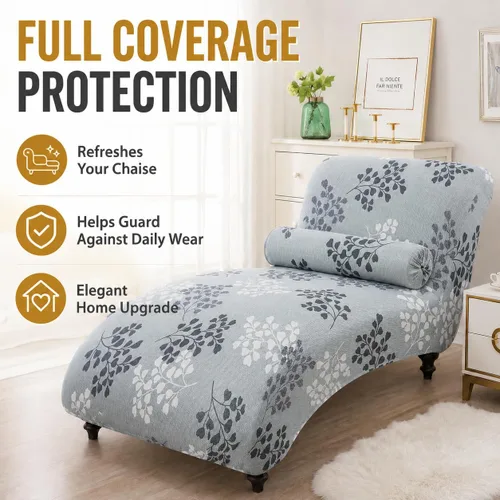 Miniatura 5 de Funda Impresa para Chaise Lounge sin Brazos Interior Funda Elástica para Silla para Sala de Estar Dormitorio Funda Elástica sin Brazos para Chaise