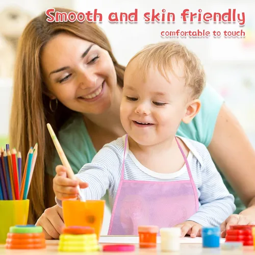 Miniatura 3 de Yahenda Paquete de 60 delantales de pintura para niños, delantales de tela para artistas infantiles, pintura artística desechable, para niños