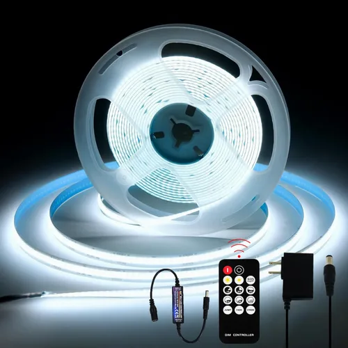 Miniatura 10 de Tira de luces LED de 5V USB, tira de luz COB de 1 m blanca, tira de luz LED corta, tira de luz LED brillante flexible de 5V para debajo del Blanco