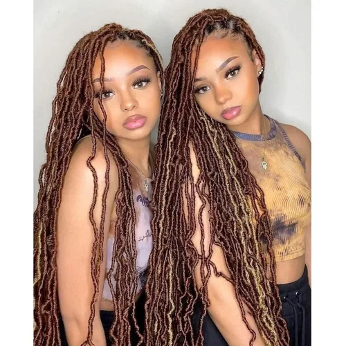 Miniatura 27 de Leeven Nuevas Trenzas de Ganchillo de Cabello con Locs Falsos Suaves de 24 Pulgadas de Largo Locs de Diosa Desgastados 6 Paquetes Negro Natural