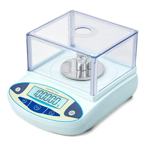 Miniatura 8 de Báscula de laboratorio de 3.53 oz x 0.00 oz, balanza analítica de alta precisión con parabrisas digital. Báscula electrónica de gramos