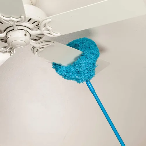 Miniatura 2 de LivingSURETM - Ventilador de techo de microfibra reutilizable con mango extensible, cepillo de poliéster extraíble, mango hecho de metal duradero