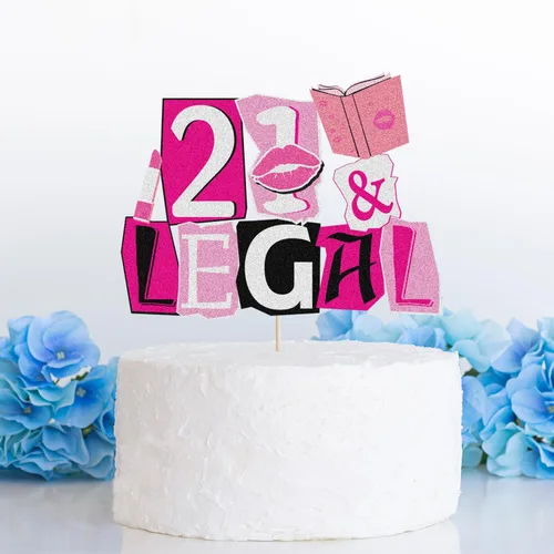 Miniatura 5 de Decoración para pastel de 21 cumpleaños 21 (niña rosa)