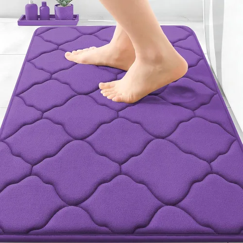 Miniatura 47 de OLANLY Alfombra de Baño de Espuma Viscoelástica de 24 x 16 pulgadas, Ultra Suave y Absorbente, Alfombras de Baño Antideslizantes, Cómodas, Lavables