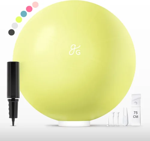 Greater Goods Pelota de yoga anti-estallido para pilates, estabilidad, embarazo y entrenamientos, incluye bomba, en varios tamaños y colores Verde