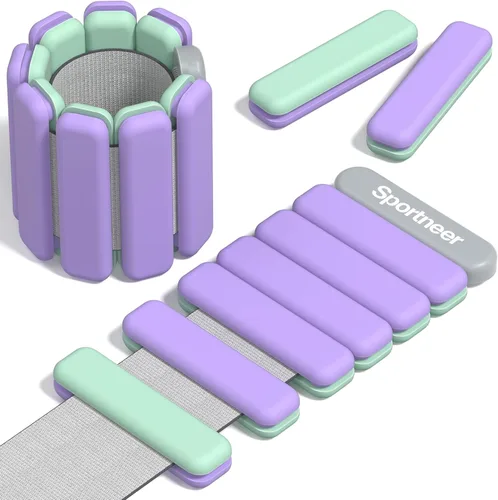 Miniatura 14 de Sportneer 2025 - Juego de pesas ajustables para muñeca y tobillo para mujeres y hombres - 1 par (1 lb/2 lb cada una) Juego de pulseras ajustables